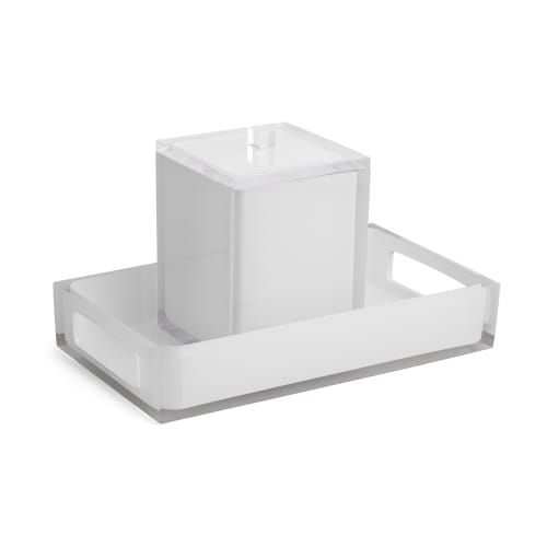 Cubix Collection Bar Tray, White